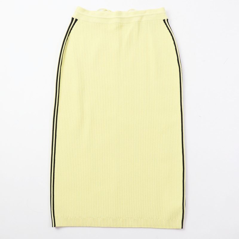 Gucci Adidas 697710 Lined Knitted Long Skirt Yellow Black With Garment Made In