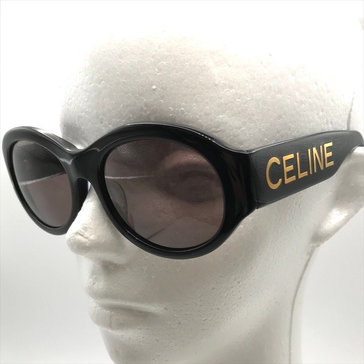Celine Sunglasses Gold Logo Black Eyewear