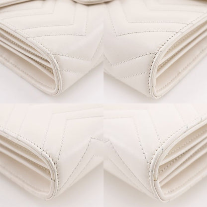 Gucci GG Marmont Chain Shoulder 2WAY Clutch 474575 Calf White Ladies Chain