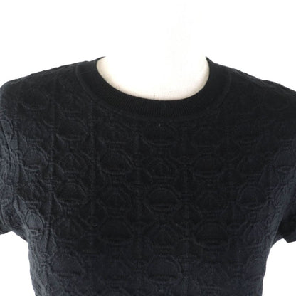 Hermes 23SS 3e2500dc Cashmere Silk Blend Crew Neck French Sleeve Knit Dress