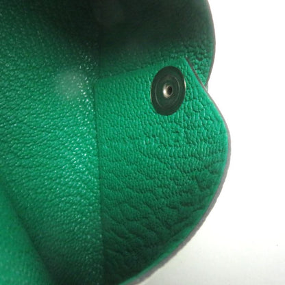 Hermes Calvi Verso Chevre Verre Fizz Mint Coin Case With Box Stamped U Made In