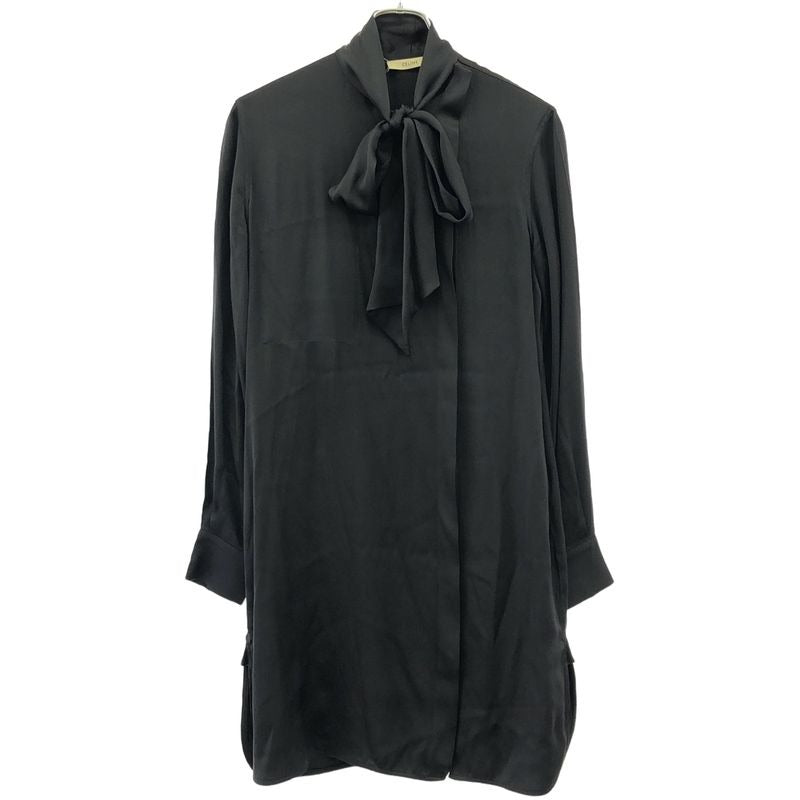 Celine by Phoebe Philo Silk Bow Tie Shirt Dress 2 6 F41 2726 Black 38