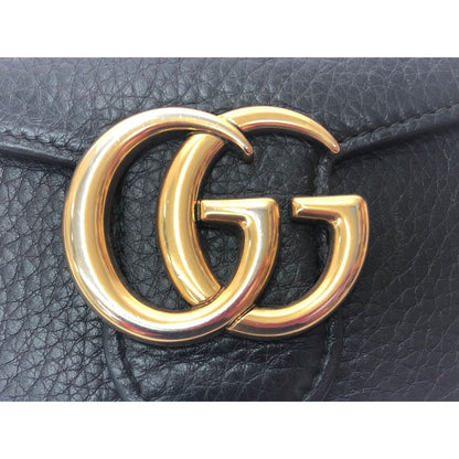 Gucci Women's Long Wallet GG Marmont Flap 400586 Black