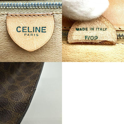 Celine F09 Double Flap Top Handle Handbag Macadam PVC Brown Women's Gift