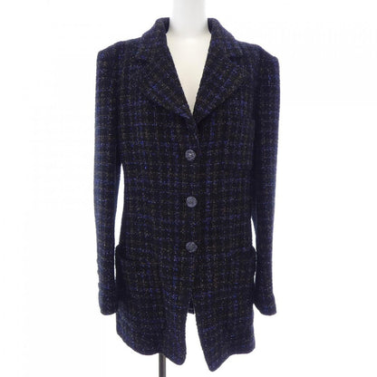 Chanel Jacket Navy 36 Lame Feel