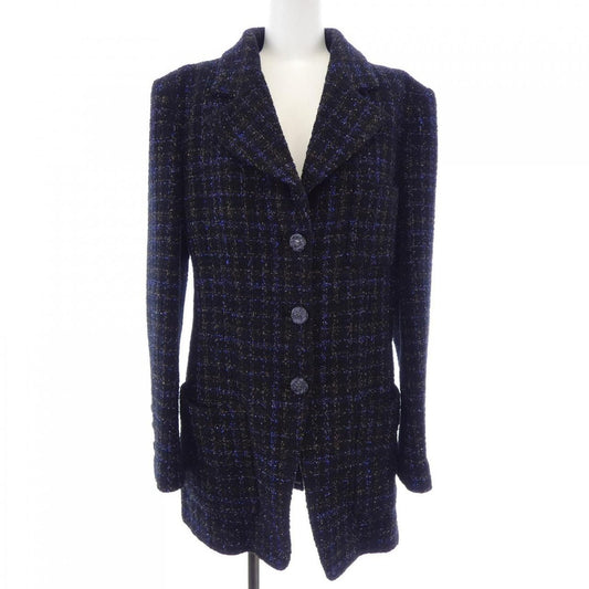 Chanel Jacket Navy 36 Lame Feel