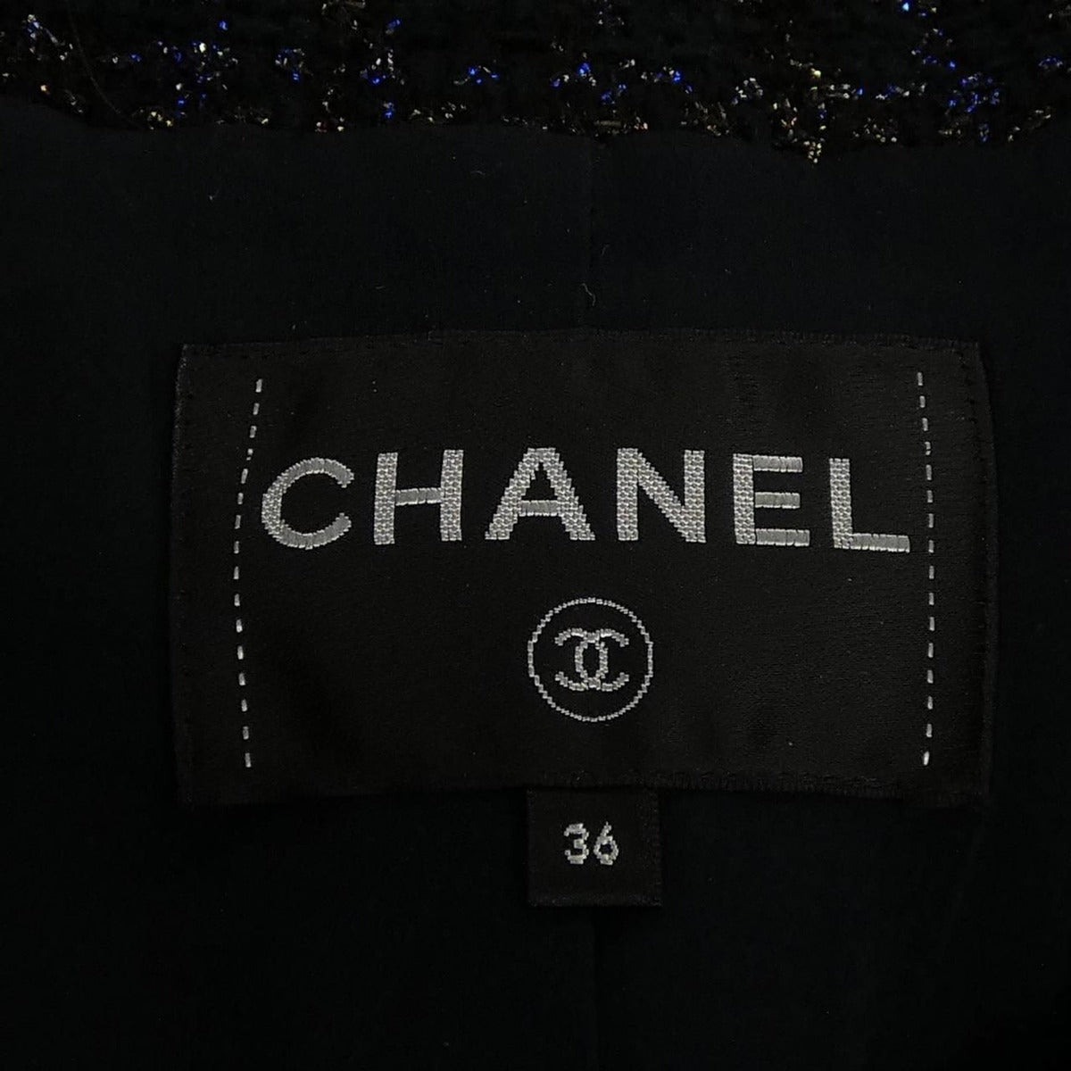 Chanel Jacket Navy 36 Lame Feel — view 5