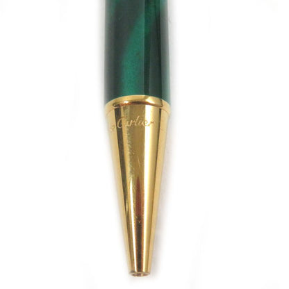 Cartier Panthère Malachite Douvre C Marble Pattern Twist Ballpoint Pen Green