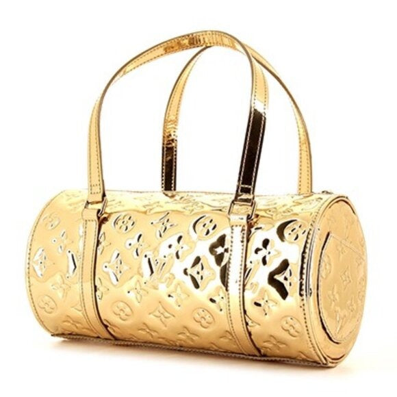 LOUIS VUITTON Limited Edition Gold Papillon Monogram Shoulder Bag LV