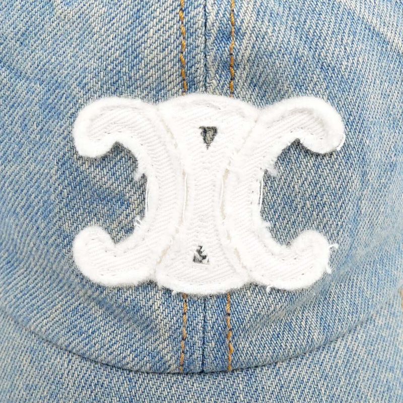 Celine Baseball Cap Triomphe Denim S Size Light Blue Apparel Hat Cap