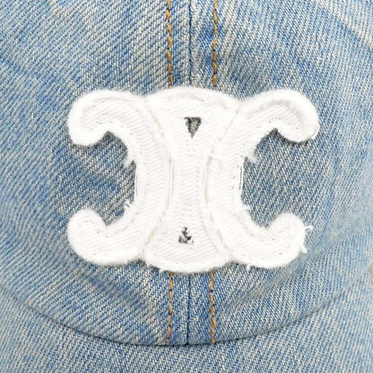 Celine Baseball Cap Triomphe Denim S Size Light Blue Apparel Hat Cap