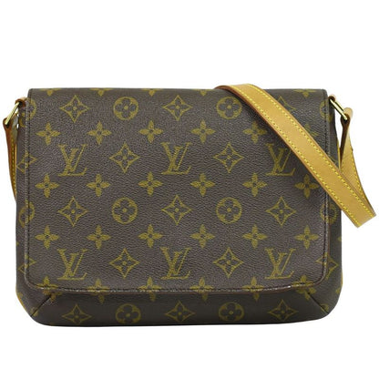 Authentic Louis Vuitton LV Musette Tango Short Monogram Shoulder Bag Brown