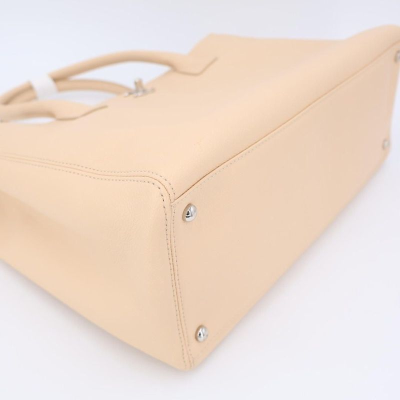 Chanel Executive Tote 2WAY Beige Gold Hardware Women's Caviar Skin Tote Bag