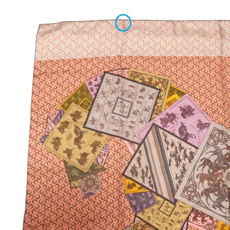 Hermes Carre 90 Scarf Cheval Sur Mon Carre 100% Silk Pink Accessory