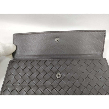 Bottega Veneta Wallet Intrecciato Brown Leather Hook Bifold — view 8