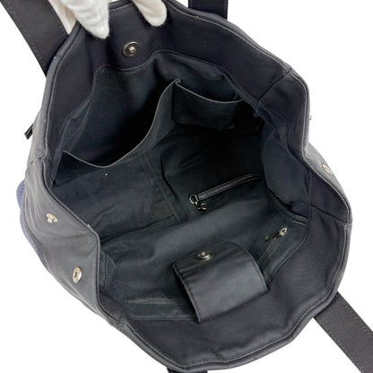 Chanel Paris Biarritz Mini Tote Shoulder Bag Navy Blue Black Bicolor Shoulder