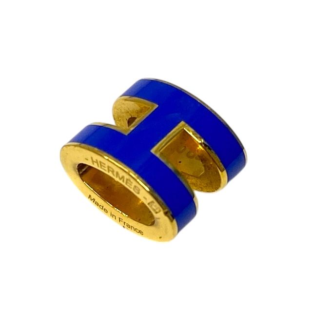 Hermes Mini Pop Ash H Necklace Pendant Top Charm H Logo Gold Blue Hermes Ladies