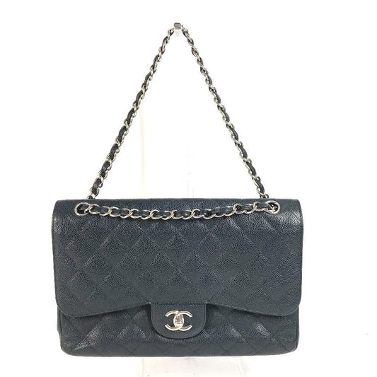 Chanel Shoulder Bag CC Quilted 30 Caviar Leather Black