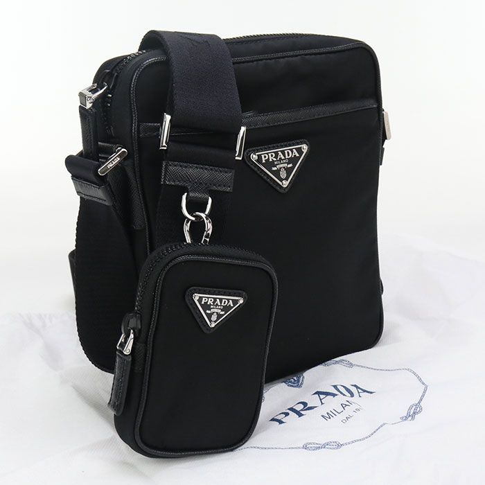 Prada Re-nylon 2vh112 2DMH F0002 Crossbody Shoulder Bag Nylon Saffiano Leather