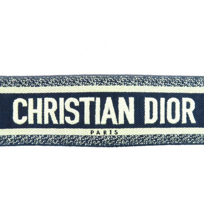 Christian DIOR 50-ma-0220 Embroidery Logo Canvas Belt Indigo Blue With Box And