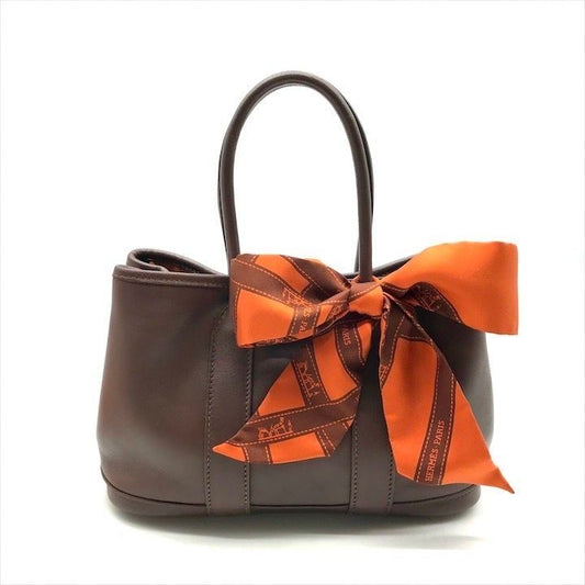 Hermes Garden Party Ttp Mini Hand Bag Brown Leather