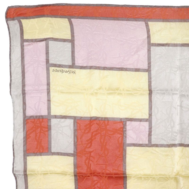 YVES Saint Laurent Yves Saint Laurent Logo Silk Multicolor Women's Scarf