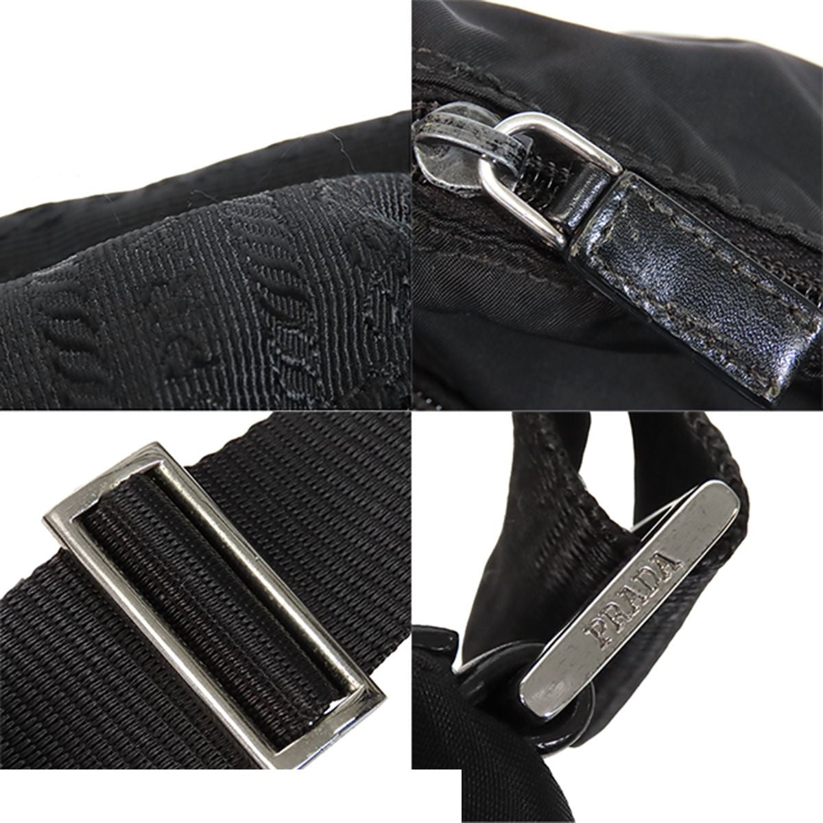 Prada Vela Shoulder Bag Nero Black Nylon — view 8