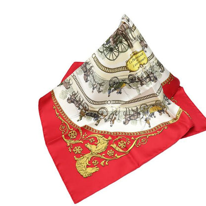Hermes Promenade Carré 90 LA Promenade DE Longchamps Scarf Hermes Red