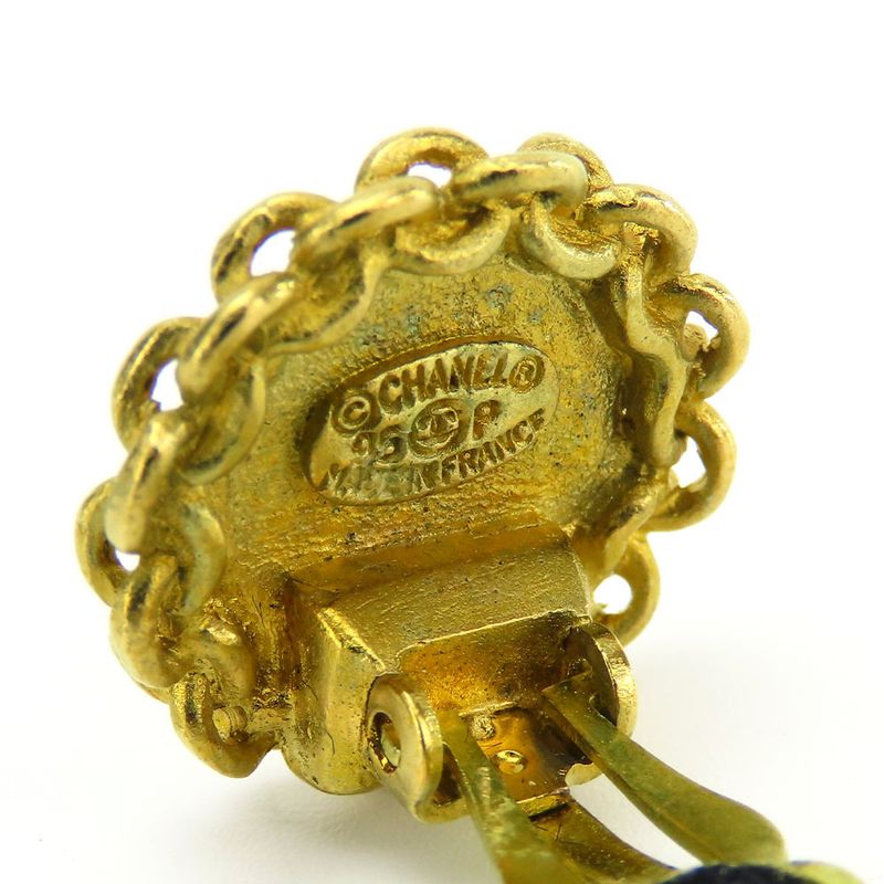 Chanel Earring Coco Mark Metal Gold Accessories 95P Plated Ladies Women Chanel