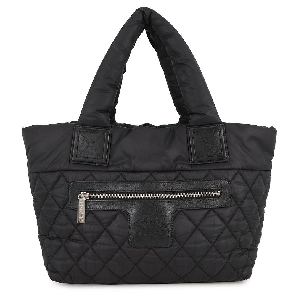 Chanel Tote CC Logo Quilted Small PM Nylon Black