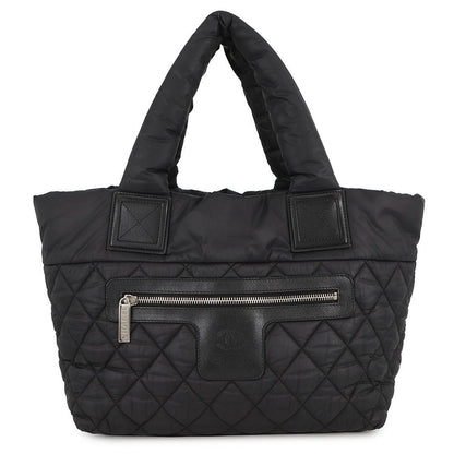 Chanel Tote CC Logo Quilted Small PM Nylon Black