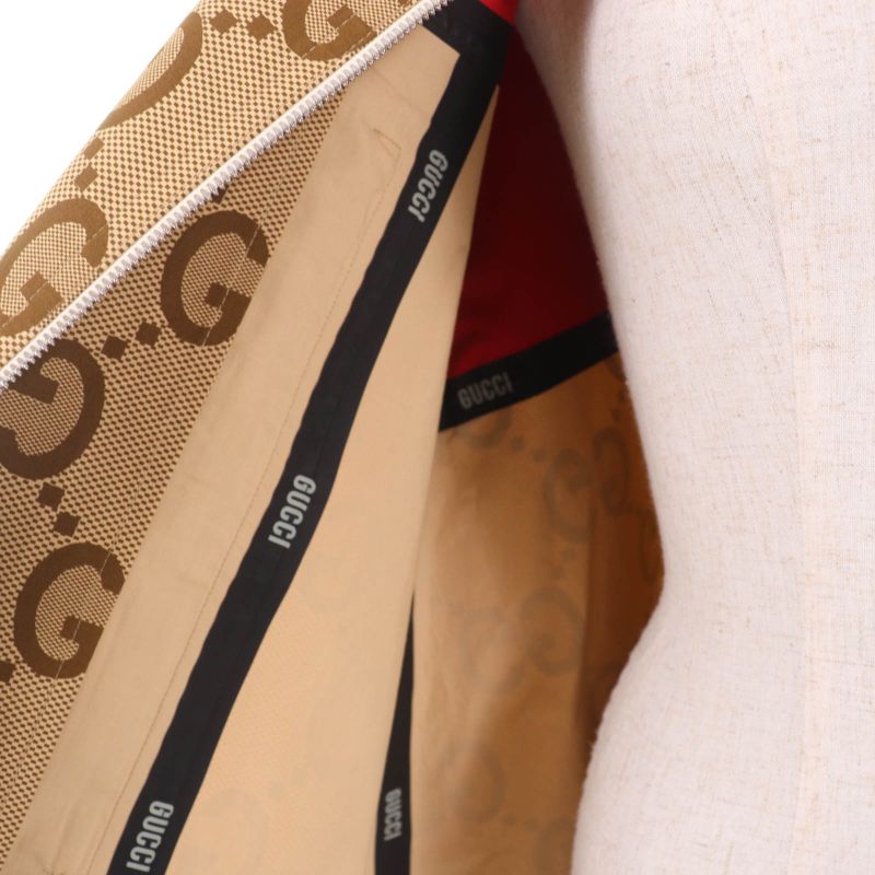 Gucci 22SS 682981 Tiger 100% Cotton GG Pattern Large Size Coat Red Brown 40