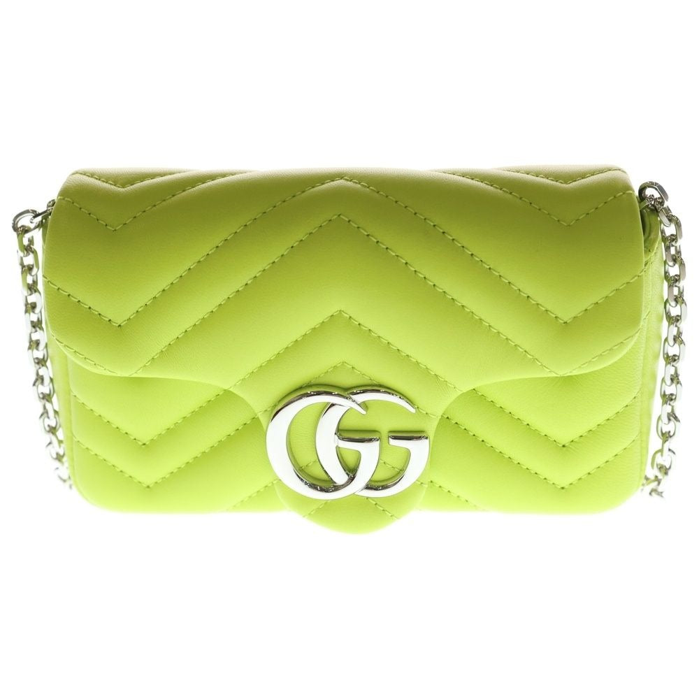 Gucci GG Marmont Quilting Chain Mini Bag Quilted Yellow