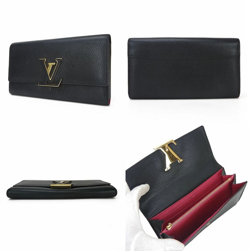 Louis Vuitton Long Wallet Portefeuille Capucines Louis Vuitton M61248 Black