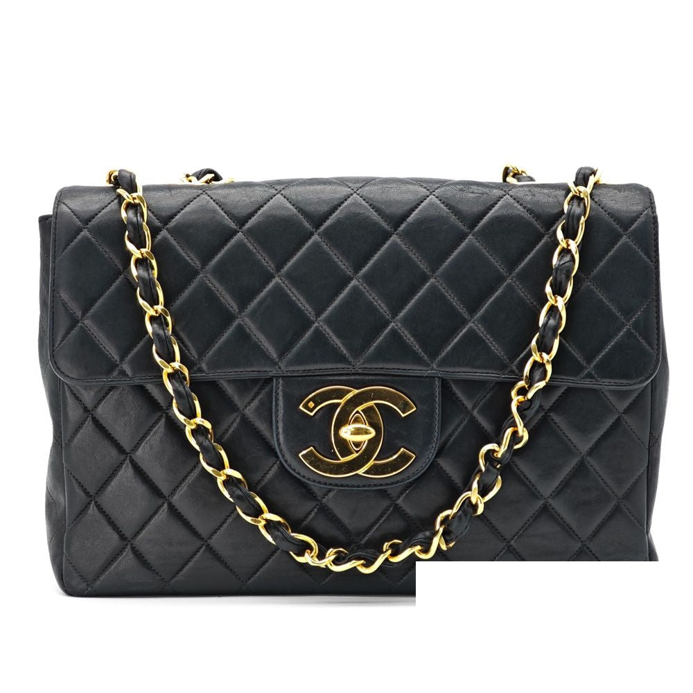 Chanel Maxi Quilted Lambskin Bag Handbag Flap Bag Black — view 2