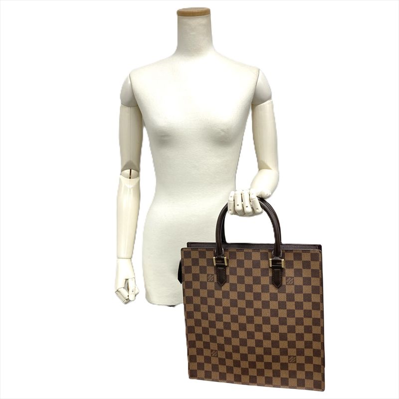 Louis Vuitton Sac Plastic Handbag Damier Ebène N51140 Brown Gold Hardware