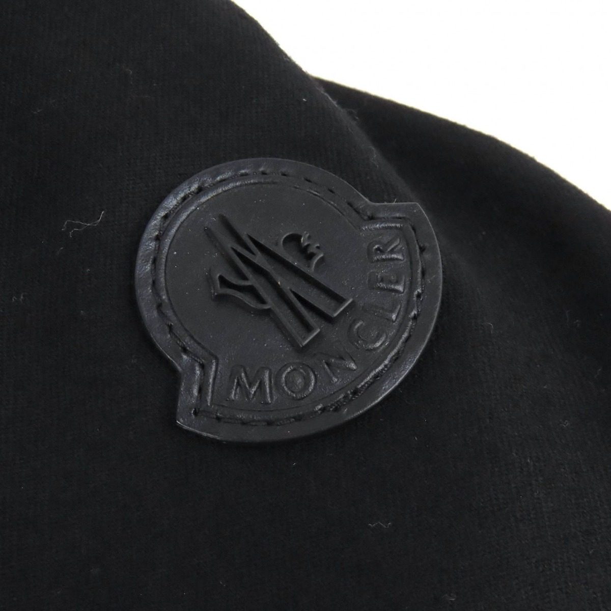 Moncler Ryan Leather Logo Patch Wool Contrast Hooded Down Jacket Black 3 — view 7