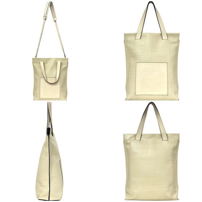 Loewe 2way Bag Shopper Bag Ivory White Linen