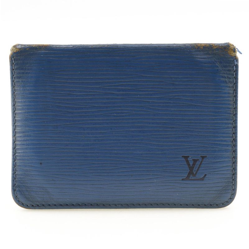 Louis Vuitton Porte 2 Carte Vertical M63205 Epi Leather Toledo Blue Lo0962