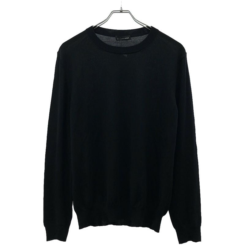 Balenciaga 19 AW BB Logo Crew Neck Knit Sweater T1439 Black