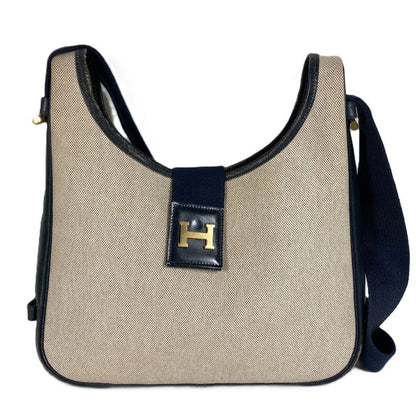Hermes Shoulder Bag Sako H Logo Toile Ash Navy