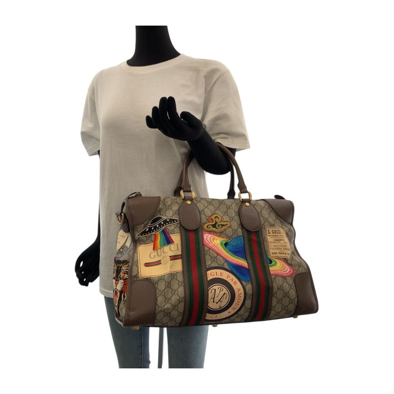 Gucci Sherry Line Courier Beige Brown Multicolor 459311 Shoulder Bag Handbag