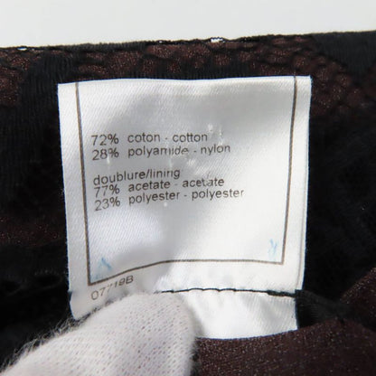 CHANEL Vintage 98A P11845 All Logo Lace Knee Length Tight Skirt Black 38 Made