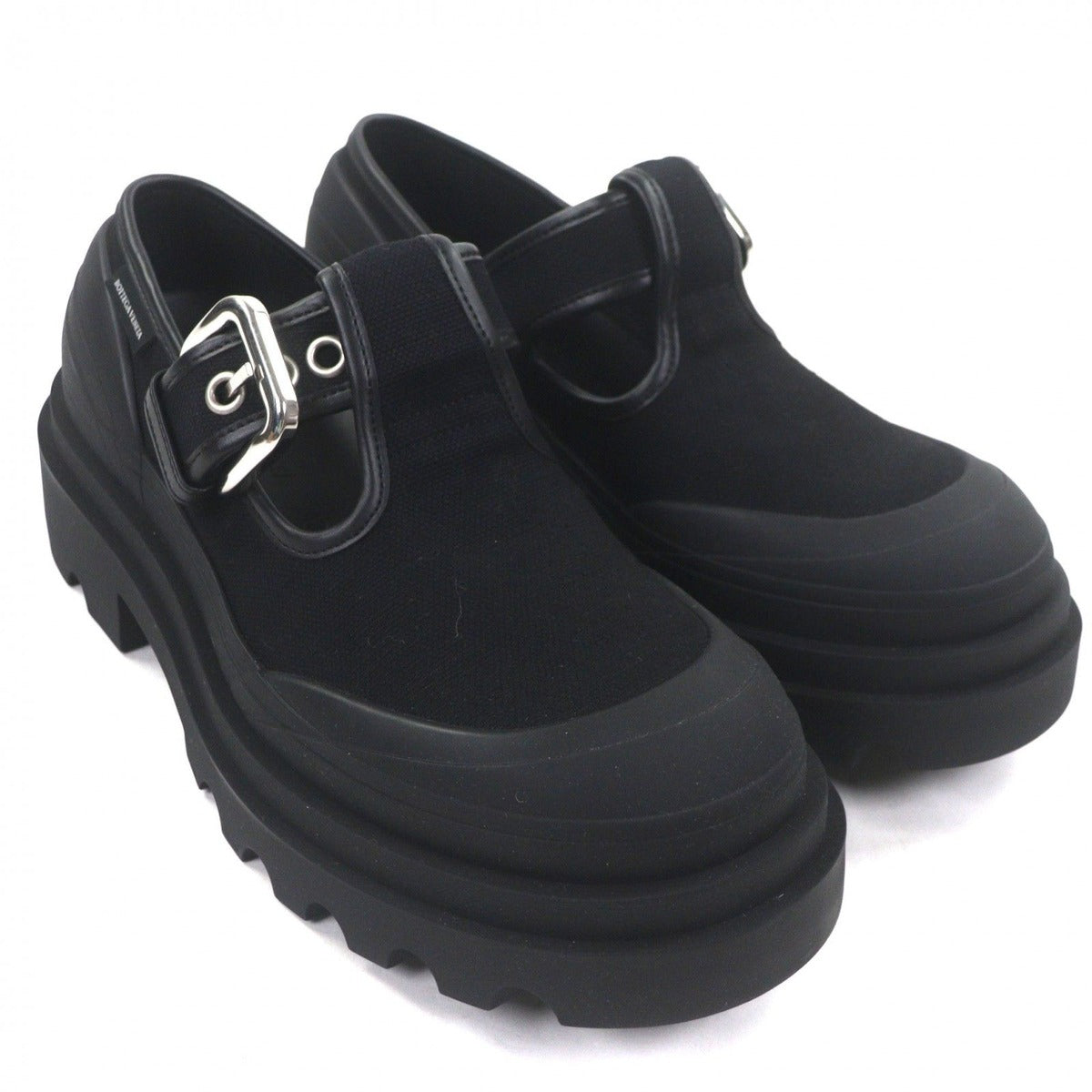 Bottega Veneta Trek Meri Jane Canvas Leather Shoes Loafers Black 42 — view 3