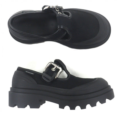 Bottega Veneta Trek Meri Jane Canvas Leather Shoes Loafers Black 42 — view 6