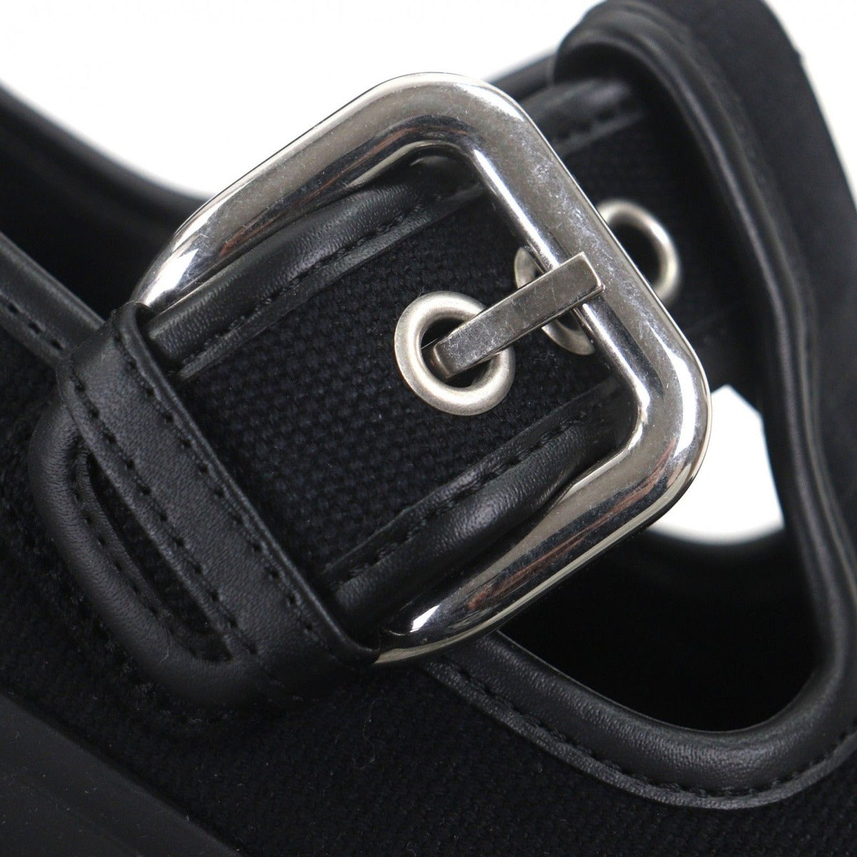 Bottega Veneta Trek Meri Jane Canvas Leather Shoes Loafers Black 42 — view 7