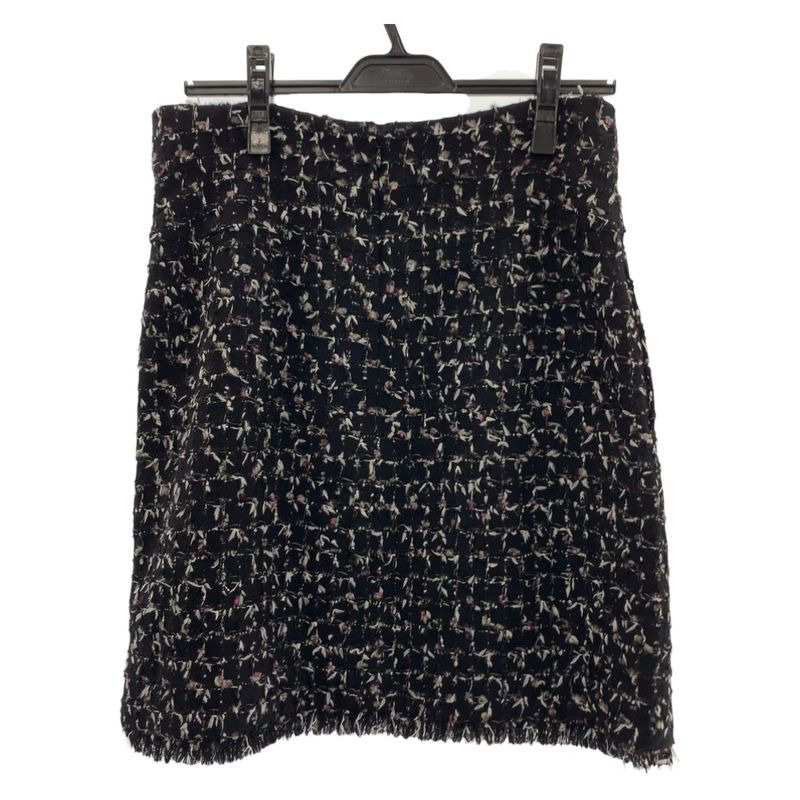 Chanel Tweed Coco Mark Size 38 Black Pink Black Hardware Wool P29310v19329