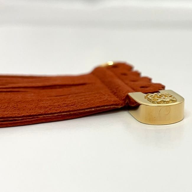 Loewe Brooch Orange Gold Excellent Condition Suede GP Used Loewe