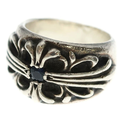 Chrome Hearts Flrl Crs Floral Cross One Point Saffiano Ring Silver