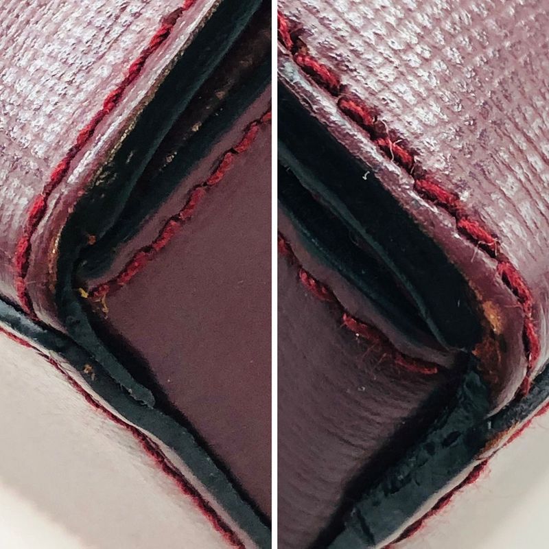 Cartier Mastline Handbag Turnlock Red Leather Ladies Preowned 005787